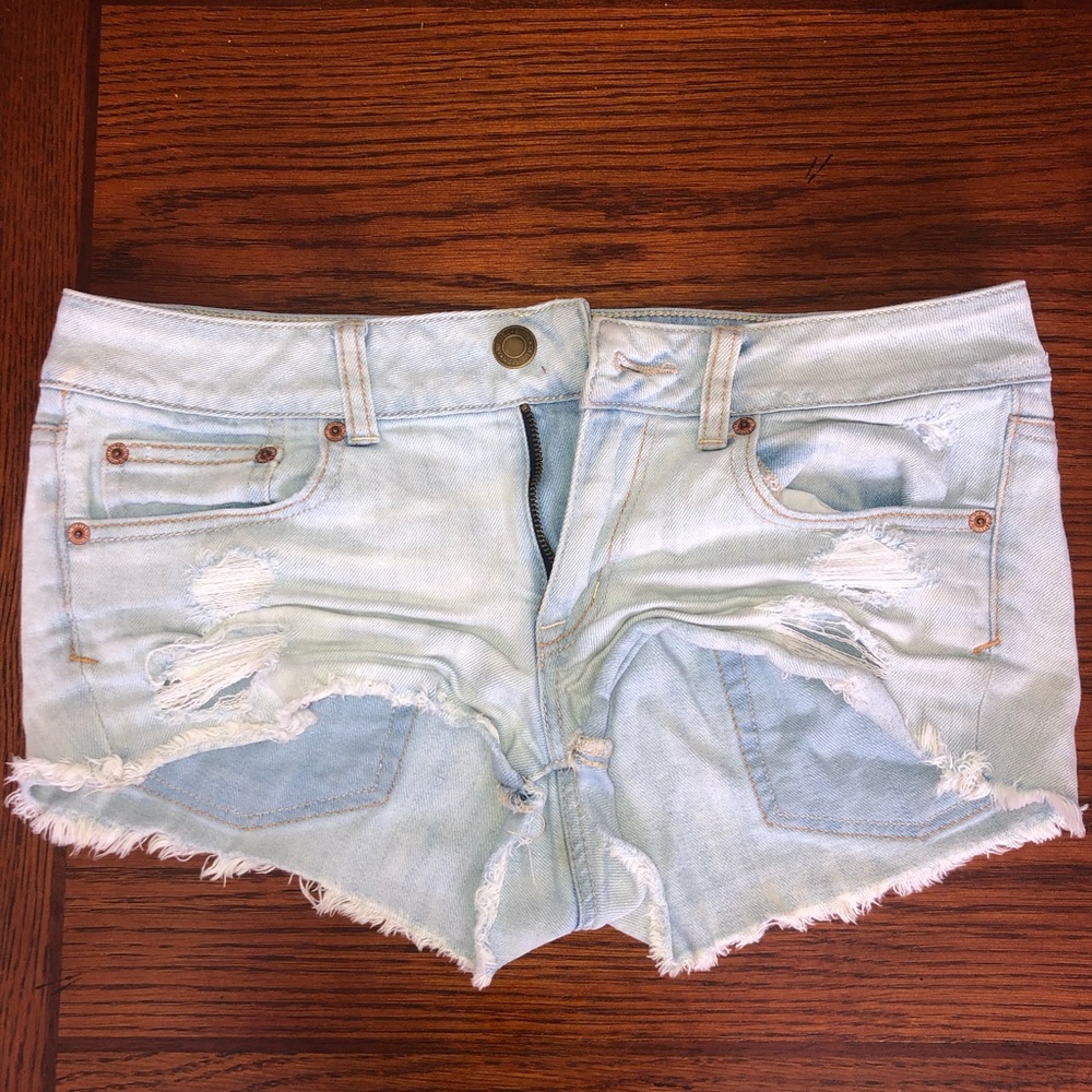 Low rise jean shorts